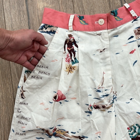 Retro Vintage Bushwacker Beach Shorts Size 4 Pleated High Waist Bermuda USA - Picture 6 of 15
